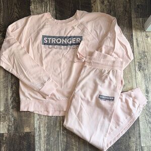 Peloton Pink "Stronger Together" Sweatshirt & Jogger Set